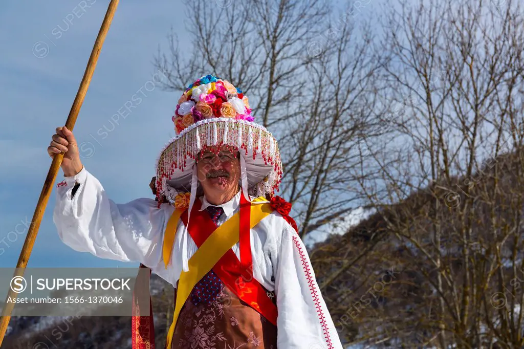 Carnival of Zamarrones, Santa Eulalia village, Polaciones valley, Cantabria, Spain, Europe.