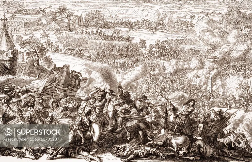 The Battle of Seneffe on 11 August 1674, Franco-Dutch War.