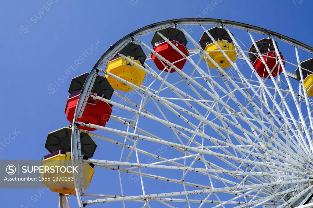ferris wheel ride at the Santa Monica pier, Santa Monica, California, USA