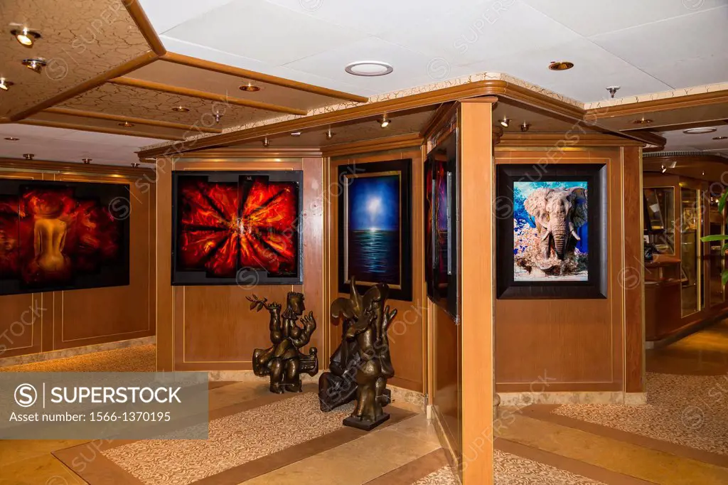 The art gallery on the cruise ship Crown Princess