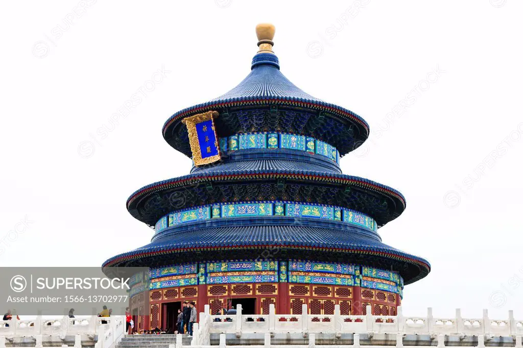 The Hall of Prayer for Good Harvests in the Temple of Heaven complex, constructed between 1406 and 1420 during the reign of Ming Emperor Yongle, Beiji...