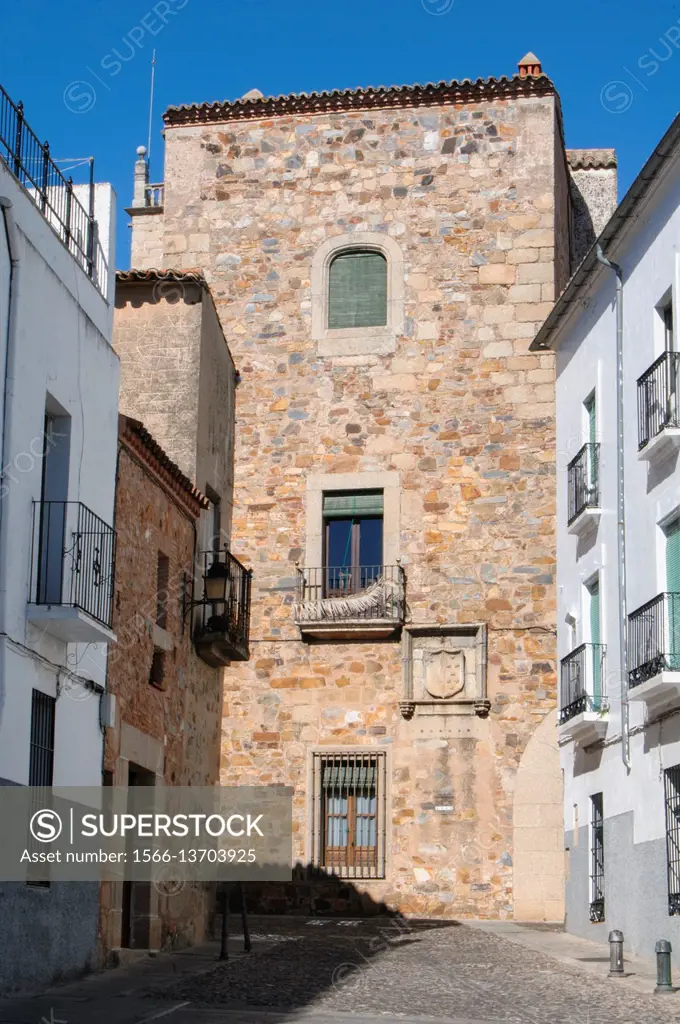 Casa de los Sanchez Paredes, Caceres, historical downtown, Unesco World Heritage, Patrimonio de la Humanidad, Caceres, Extremadura, Spain.