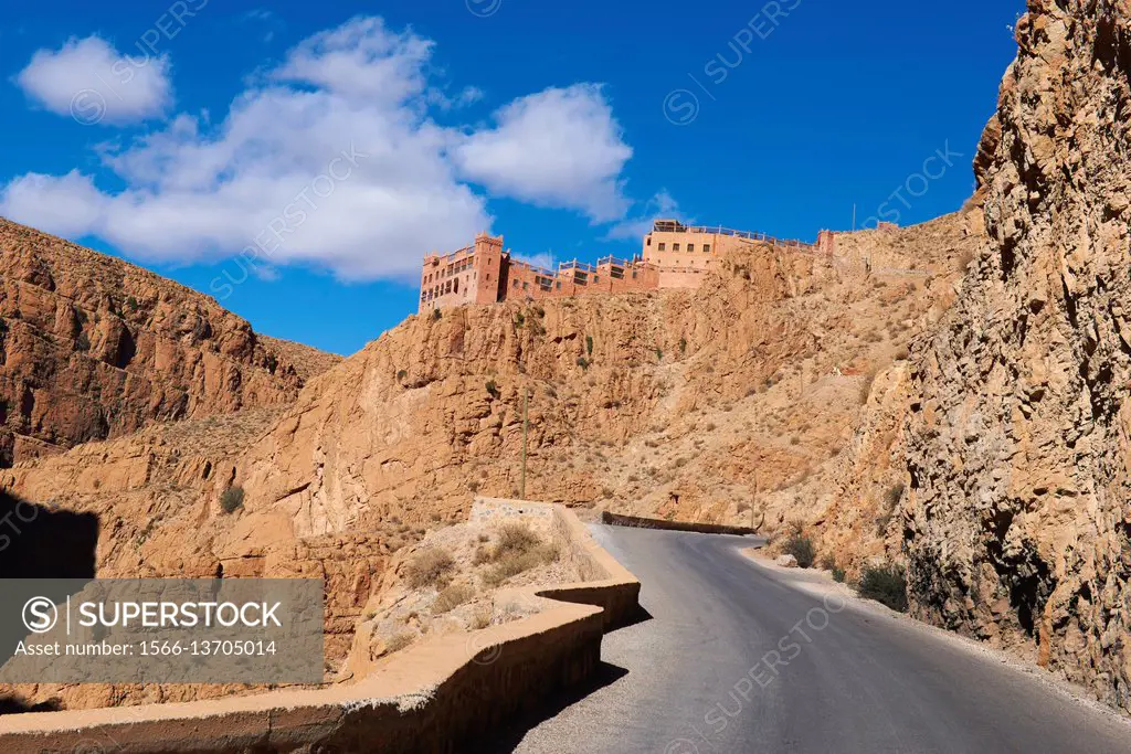 Mountain Road, Winding road, Dades Valley, Sinuous road, Dades Gorges, High Atlas, Morocco.