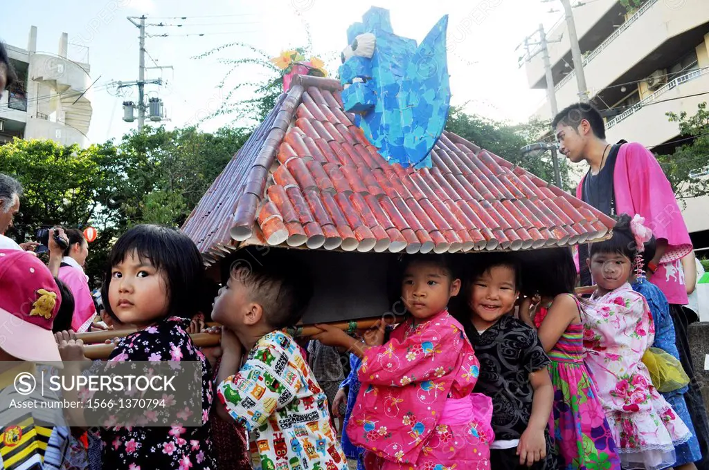 Naha, Okinawa, Japan, Tanabata Matsuri for children in Makishi