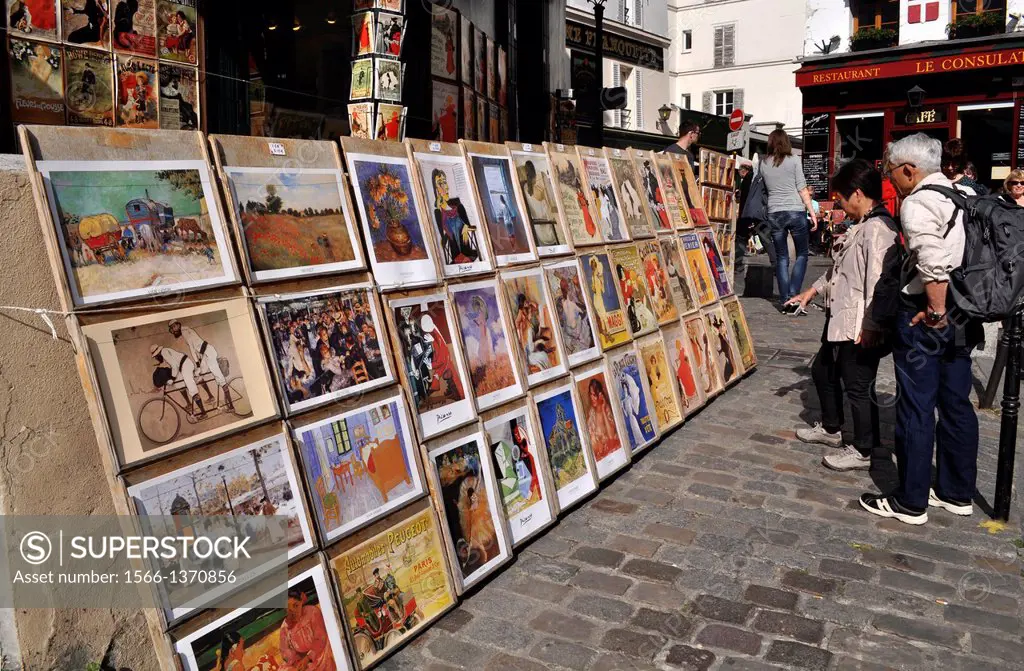 Paris, France, Japanese tourists in Place du Tertre, Montmartre
