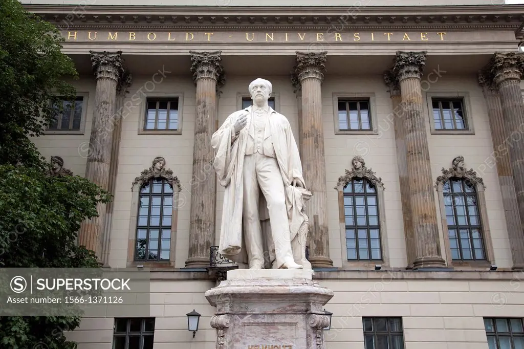 Helmholtz Statue outside Humboldt University, Berlin, Germany.