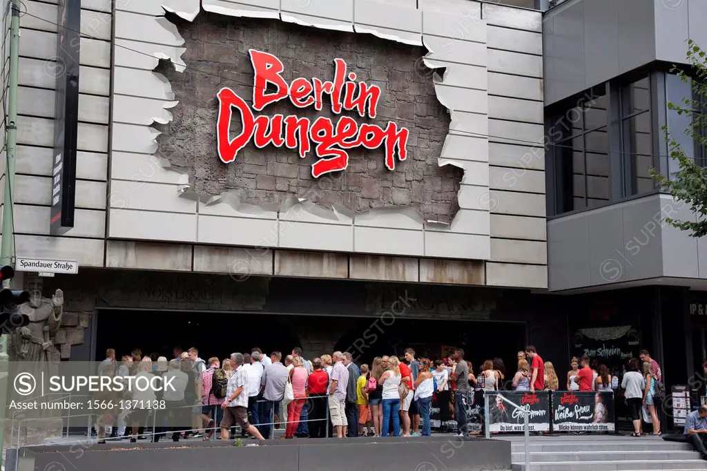 People at Entrance of Berlin Dungeon, Berlin, Germany, Europe.