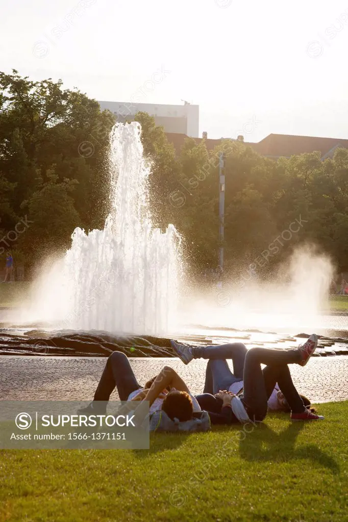 Fountain in Lustgarten Park, Berlin, Germany.