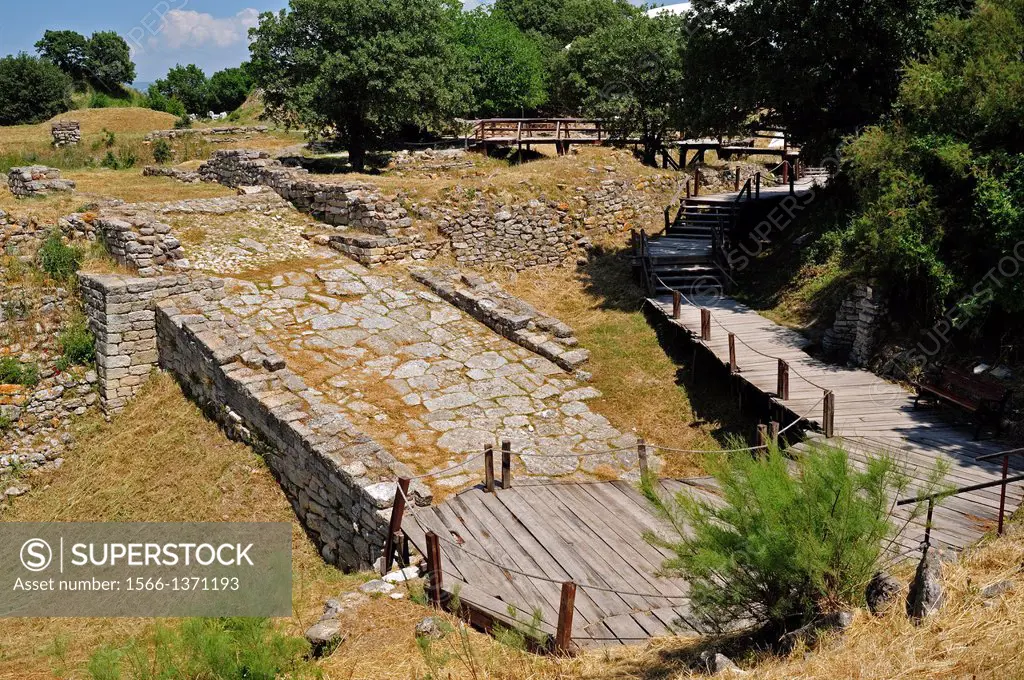 The Ramp at Troy II Citadel, 2600-2250 BC, Troy HIstoric Site, Biga Peninsula, Turkey.