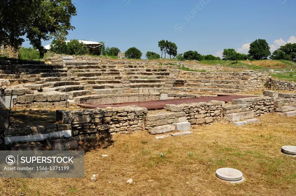 Roman Odeion, Troy Historic Site, Biga Peninsula, Turkey.