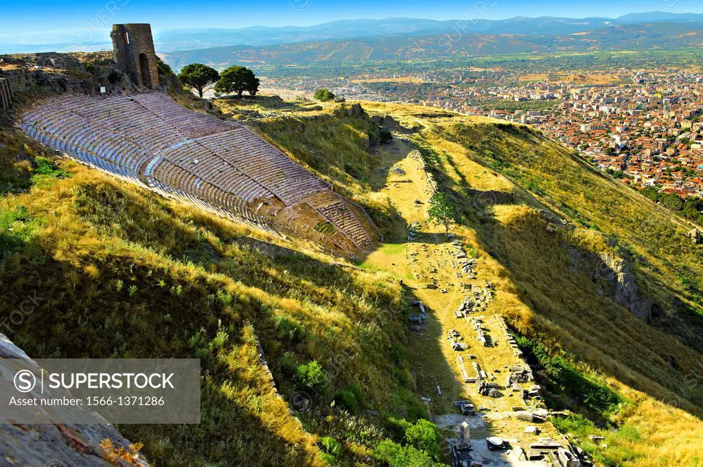 The Theatre of Pergamon ( Bergama ) is one of the steepest theatres in the world. Capable of holding a 10,000 people audience it was constructed in th...