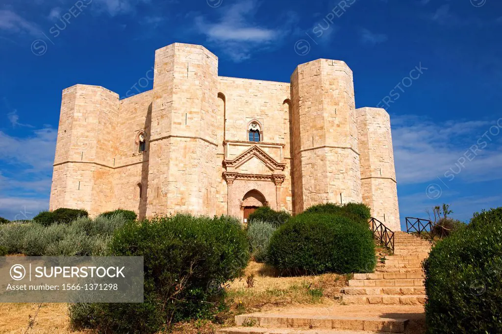 The medieval octagonal castle Castel Del Monte, built by Emperor Frederick II in the 1240's near Andria in the Apulia southern Italy.