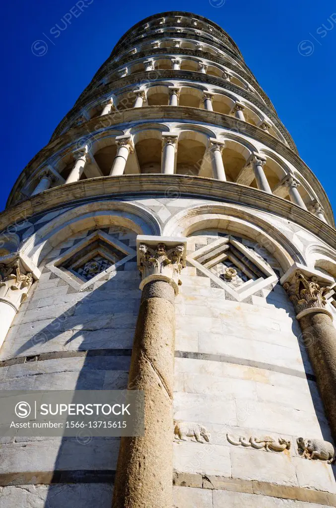 The Leaning Tower of Pisa, Pisa, Tuscany, Italy.