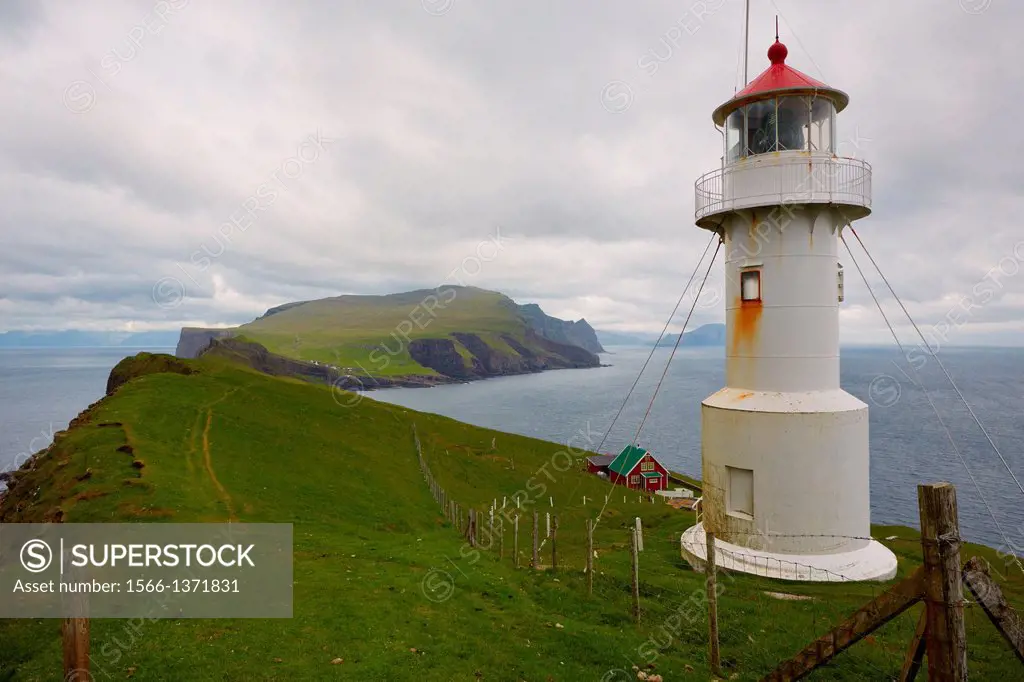 Mykines Holmur Lighthouse, Mykines Island, Faroe Islands.