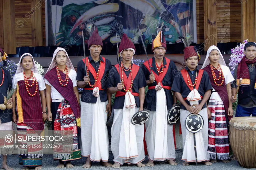 Tribals performing traditional dance at Hornbill festival, Nagaland, Kohima. The Hornbill Festival is a celebration, held every year in the first week...
