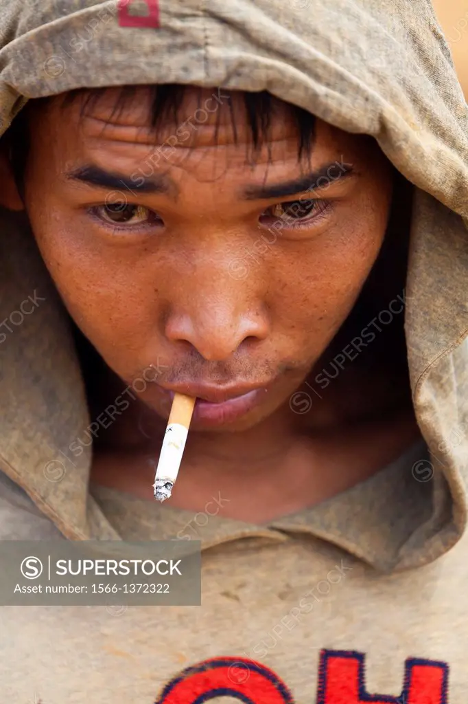 Portrait of a Worker in the Diamond Mines of cempaka, Indonesia.