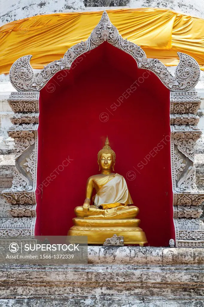 Buddha Statue in the Temple Wat Buppharam in Chiang Mai, Thailand.