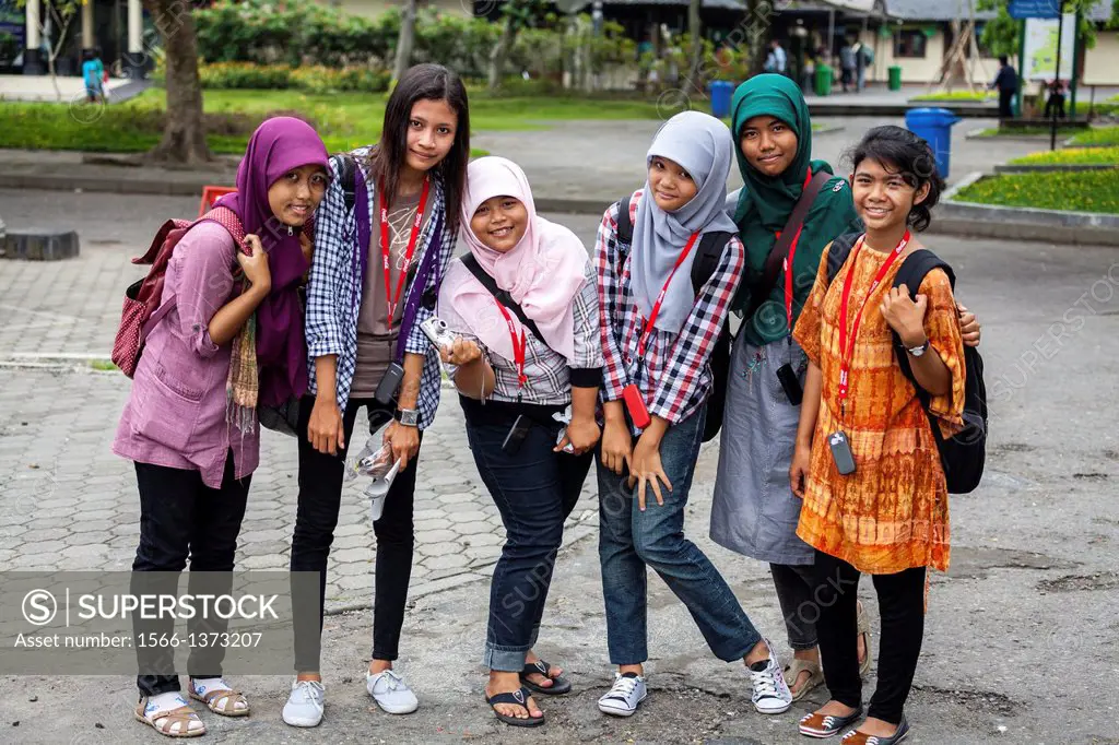 Students visiting the Prambanan Temple Park in Indonesia