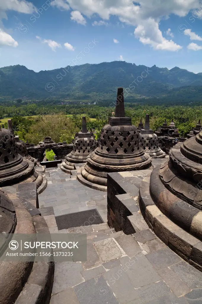 Stupas of the Borobudur Temple in Indonesia