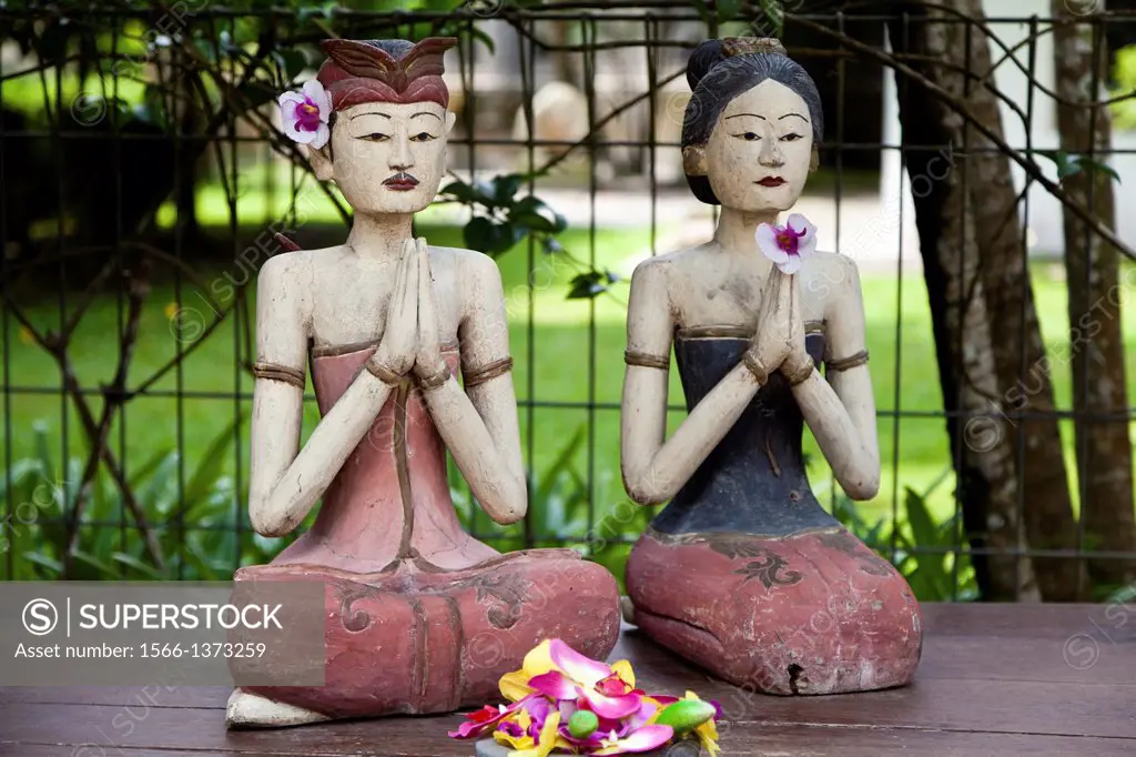 Statues in the Mendut Buddhist Monastery in Indonesia