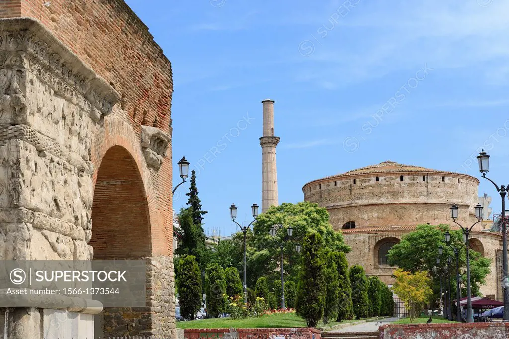 Greece, Central Macedonia, Thessaloniki, Arch of Galerius and Rotunda 4th C, listed as World Heritage