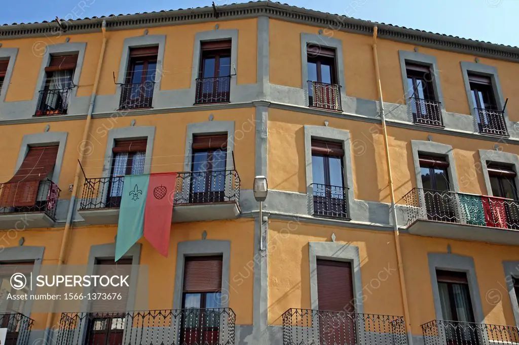 balconies, homes, Baga, Catalonia, Spain