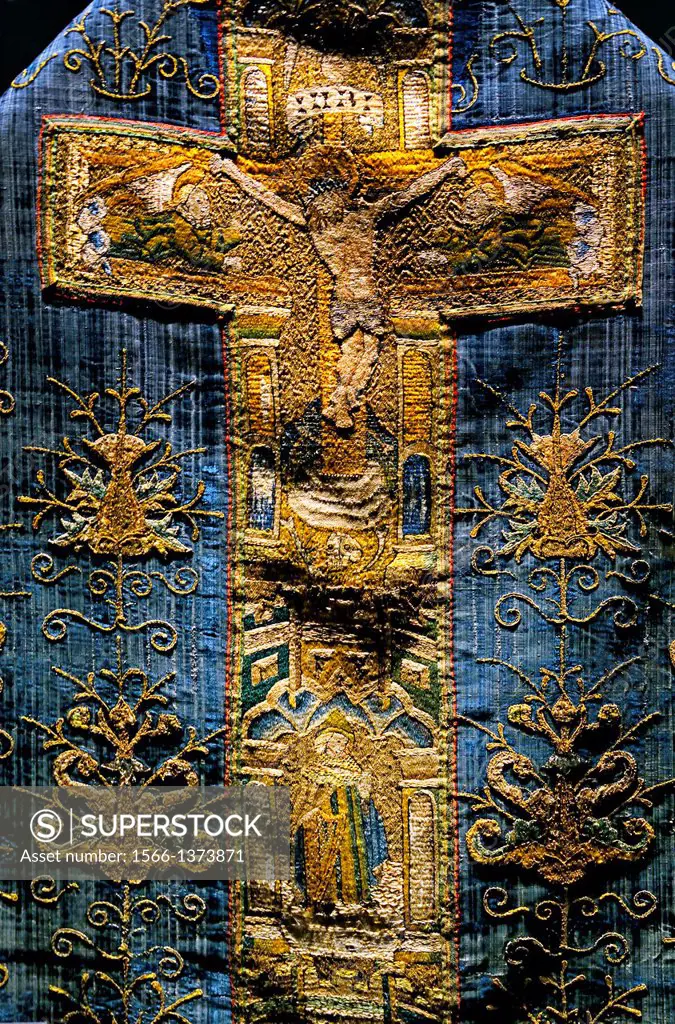 Chasuble in gothic style from Hitardalur church, West Iceland, late 15th century, National Museum of Iceland, Reykjavik, Iceland.