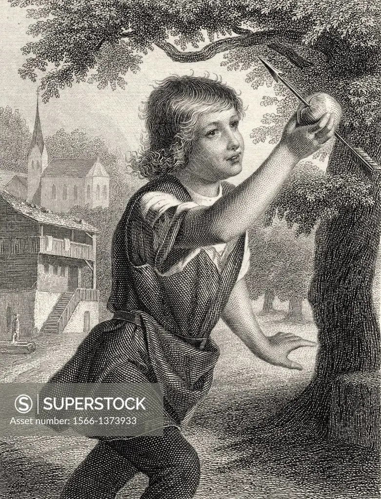 The son of William Tell, character from the drama Wilhelm Tell by Friedrich Schiller, 1759 - 1805.