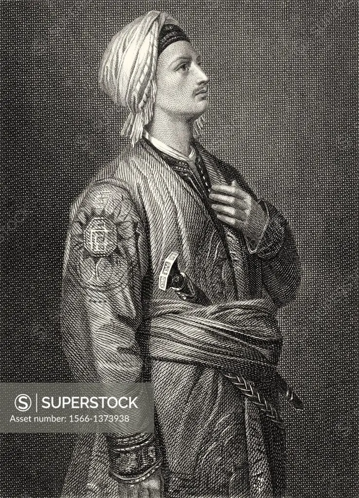 prince Calàf, character from the drama Turandot by Friedrich Schiller, 1759 - 1805.