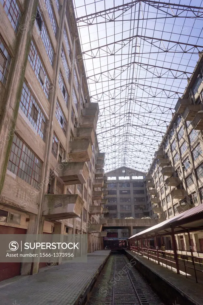 The skylit atrium of the Brooklyn Army Terminal BAT in Sunset Park in Brooklyn in New York. Originally the NY Port of Embarkation and Army Supply Base...