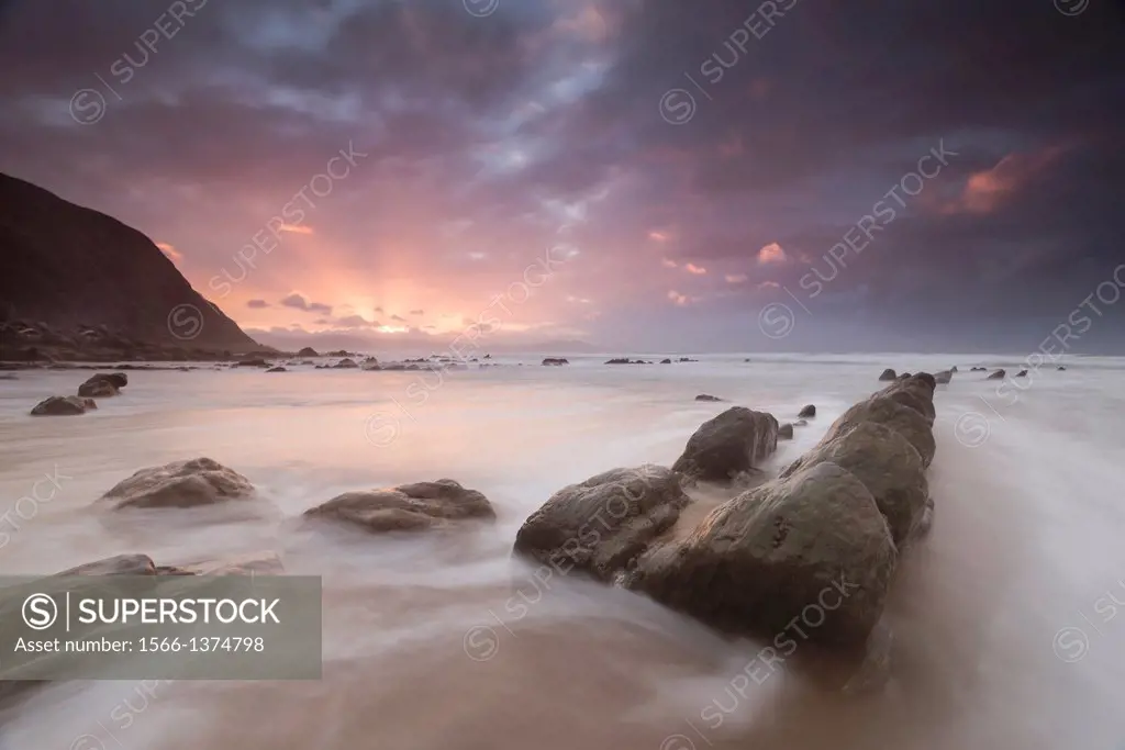 Barrika sunset. Basque Country, Spain