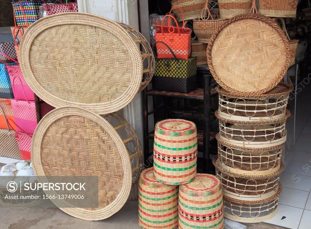 Laos, Vientiane, handicraft shop,.
