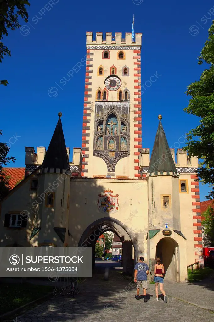 Bayertor (Bavarian Gate) historic town gate, Landsberg am Lech, Romantische Strasse (Romantic Road), Bavaria, Germany