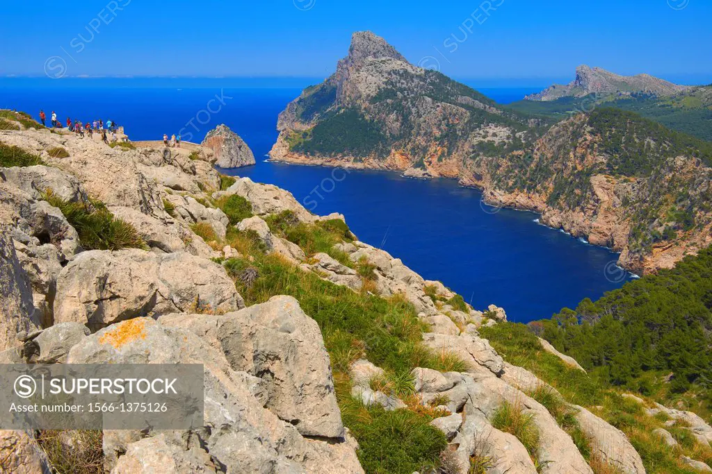 Viewpoint, Cap de Formentor, Formentor Cape, Serra de Tramuntana, UNESCO World Heritage Site, Mallorca Island, Majorca, Balearic Islands, Spain, Europ...