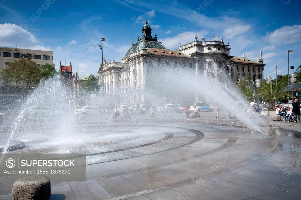 Germany, Bavaria, Munich, Karlsplatz Square, Fountain.
