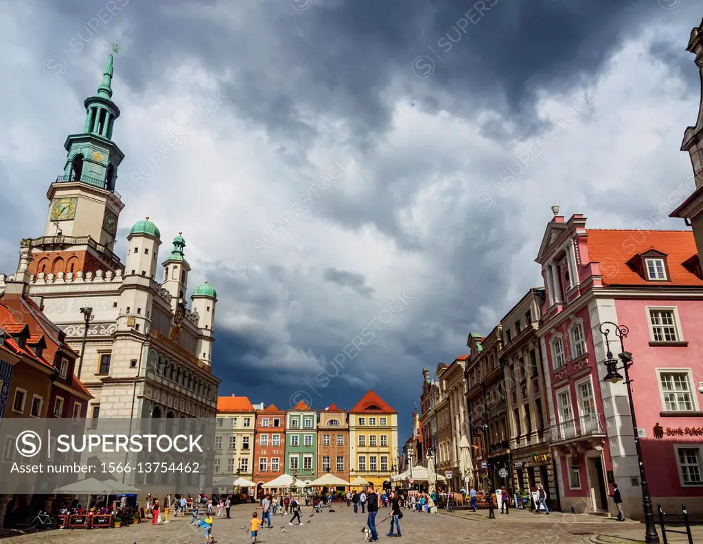 Poland, Greater Poland, Poznan, Old Town, Market Square, Town Hall.