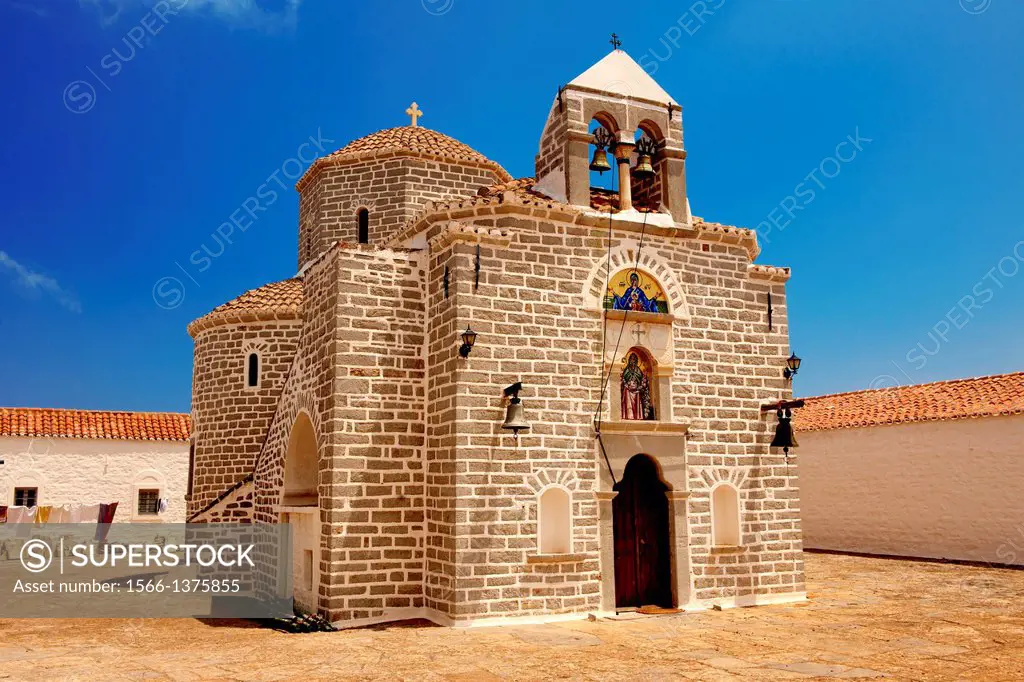 Greek Orthodox Monastery of the Profitis Ilias, Hydra, Greek Saronic Islands.