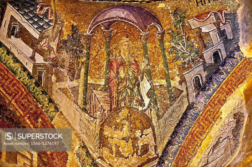 The 11th century Roman Byzantine Church of the Holy Saviour in Chora and its mosaic of Joseph. Endowed between 1315-1321 by the powerful Byzantine sta...