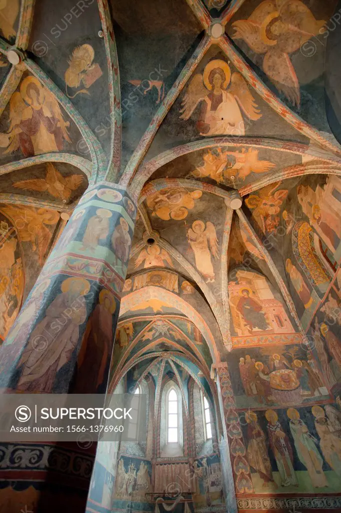 Gothic Holy Trinity Chapel in the Lublin Castle, Poland. A marvellous example of Ruthenian-Bizantine frescoes, 15th century.