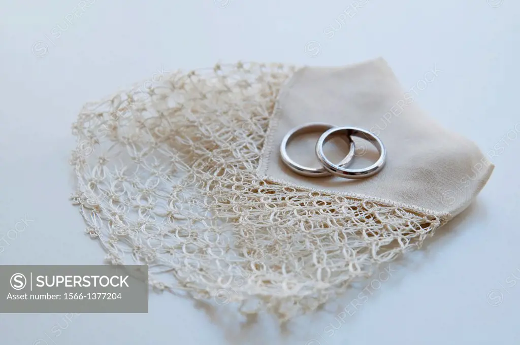 Wedding rings, close view.