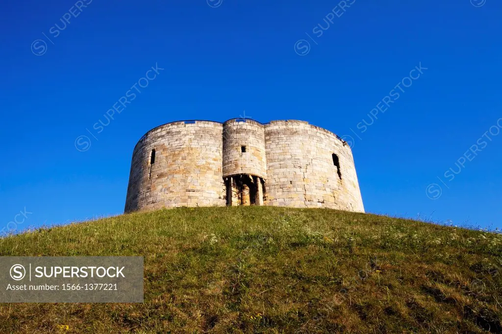 Cliffords Tower in Summer City of York Yorkshire England.