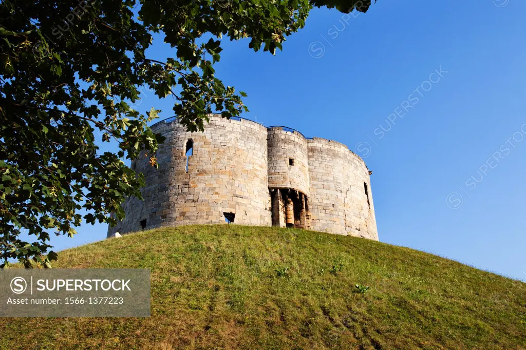 Cliffords Tower in Summer City of York Yorkshire England.