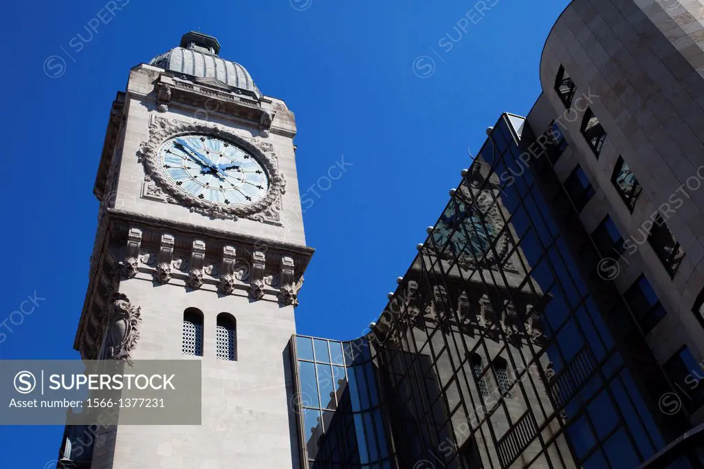 The Clock Tower at Gare de Lyon Paris France.