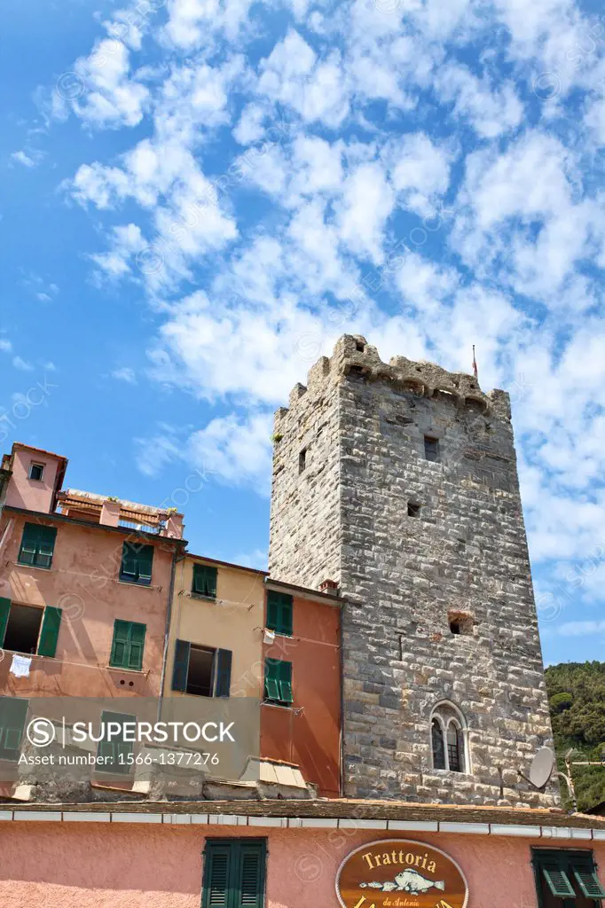 Medieval Chapter Tower or Torre Capitolare in Porto Venere Liguria Italy.