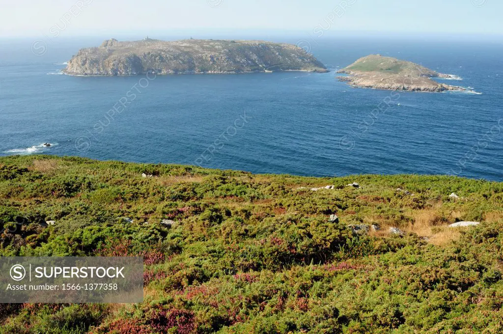 Sisargas islands, a seabird and marine heaven in front of Cape San Adrian. Malpica de Bergantiños, Galicia, Spain.
