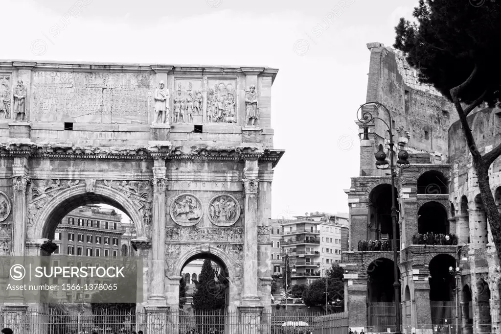 Arch of Constantine in Rome next Coliseum.