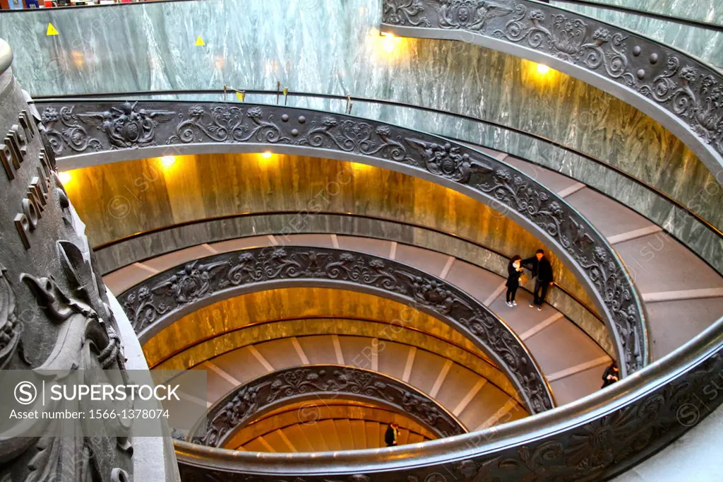 ROME- JANUARY 21: Vatican museums on JANUARY 21, 2013 in Rome, Italy. The famous double spiral staircase designed by Giuseppe Momo leads up to the Vat...