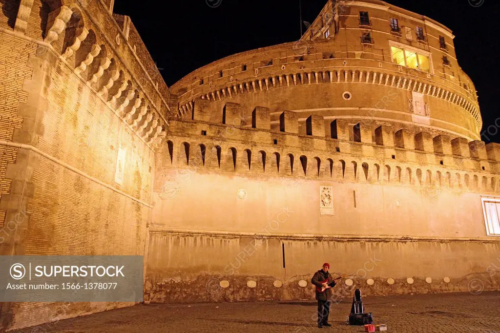 ROME, ITALY - JANUARY 21: St Angelo is an ancient castle located in The Vatican city, is one of the most popular tourist sights, on January, 21 2013 i...