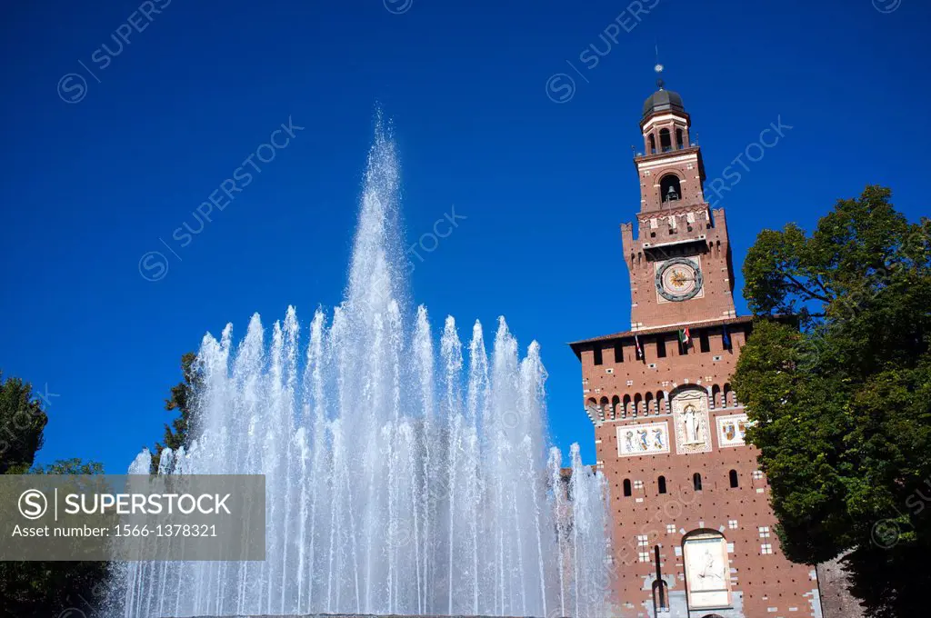 Sforza Castle, Milan, Lombardy, Italy.