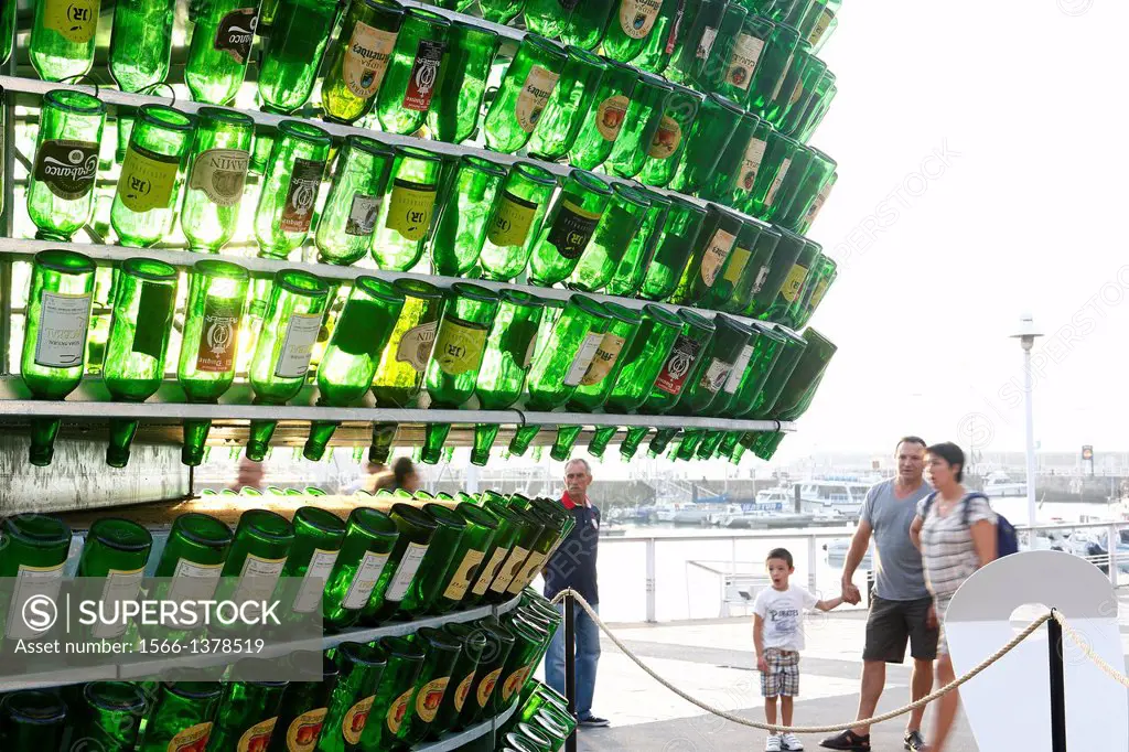 The Tree of cider, Gijon, Asturias. Created on the occasion of the feast of the traditional drink of Asturias, and looks at Pier. Made from recycled g...